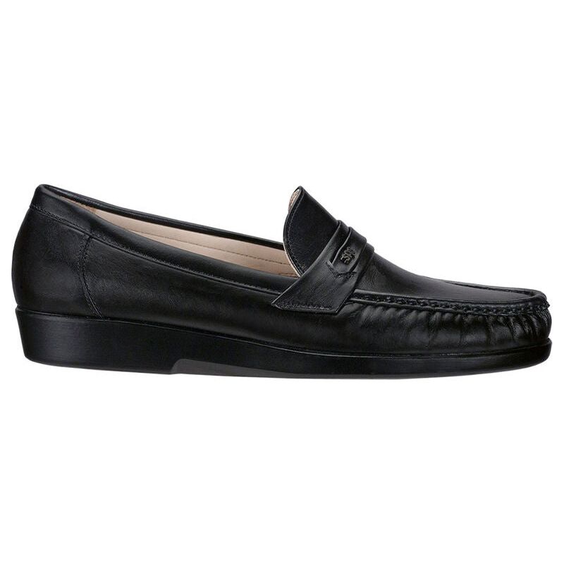 SAS Men's Ace Slip On Loafer in Black Leather