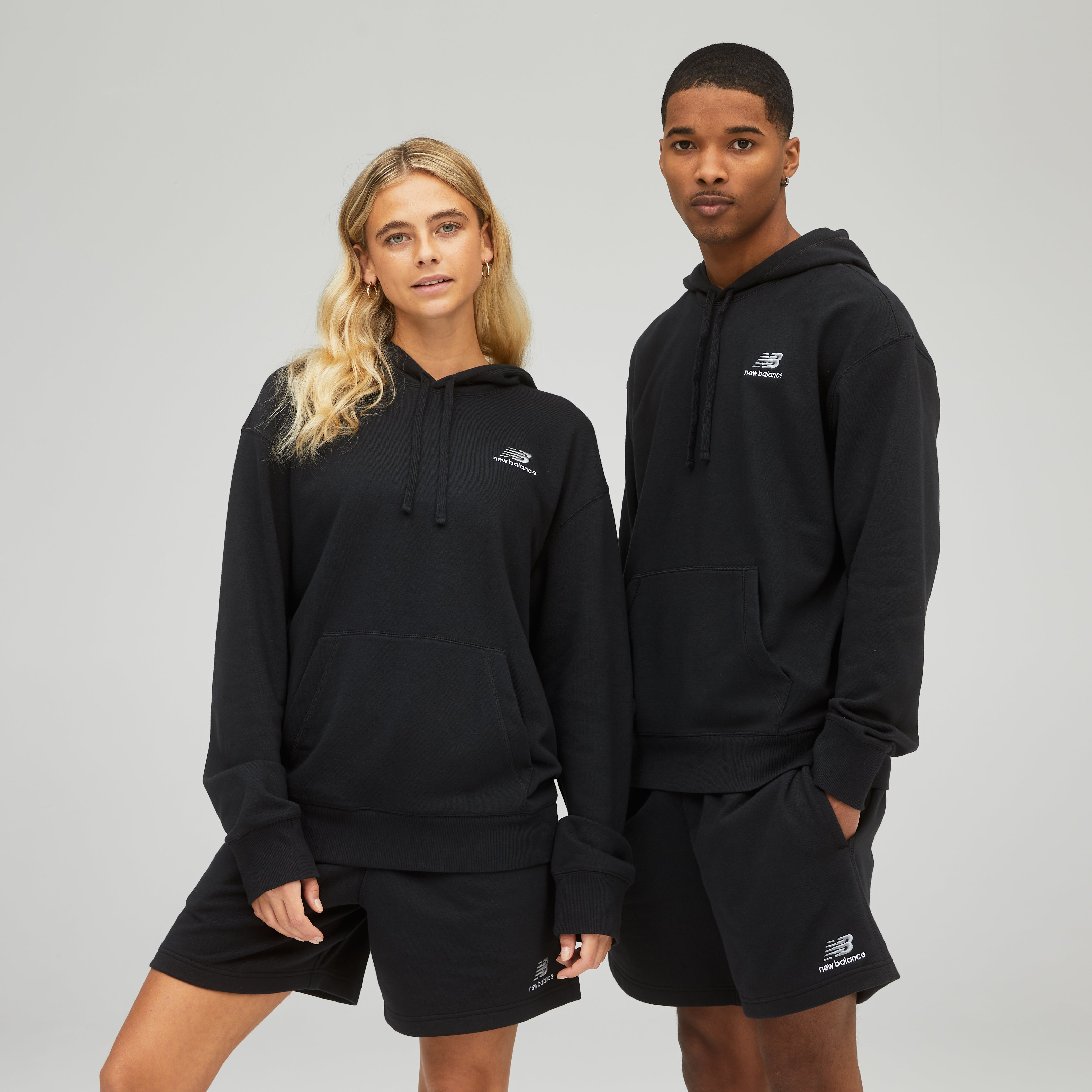 New Balance Uni-ssentials French Terry Hoodie in Black Clothing