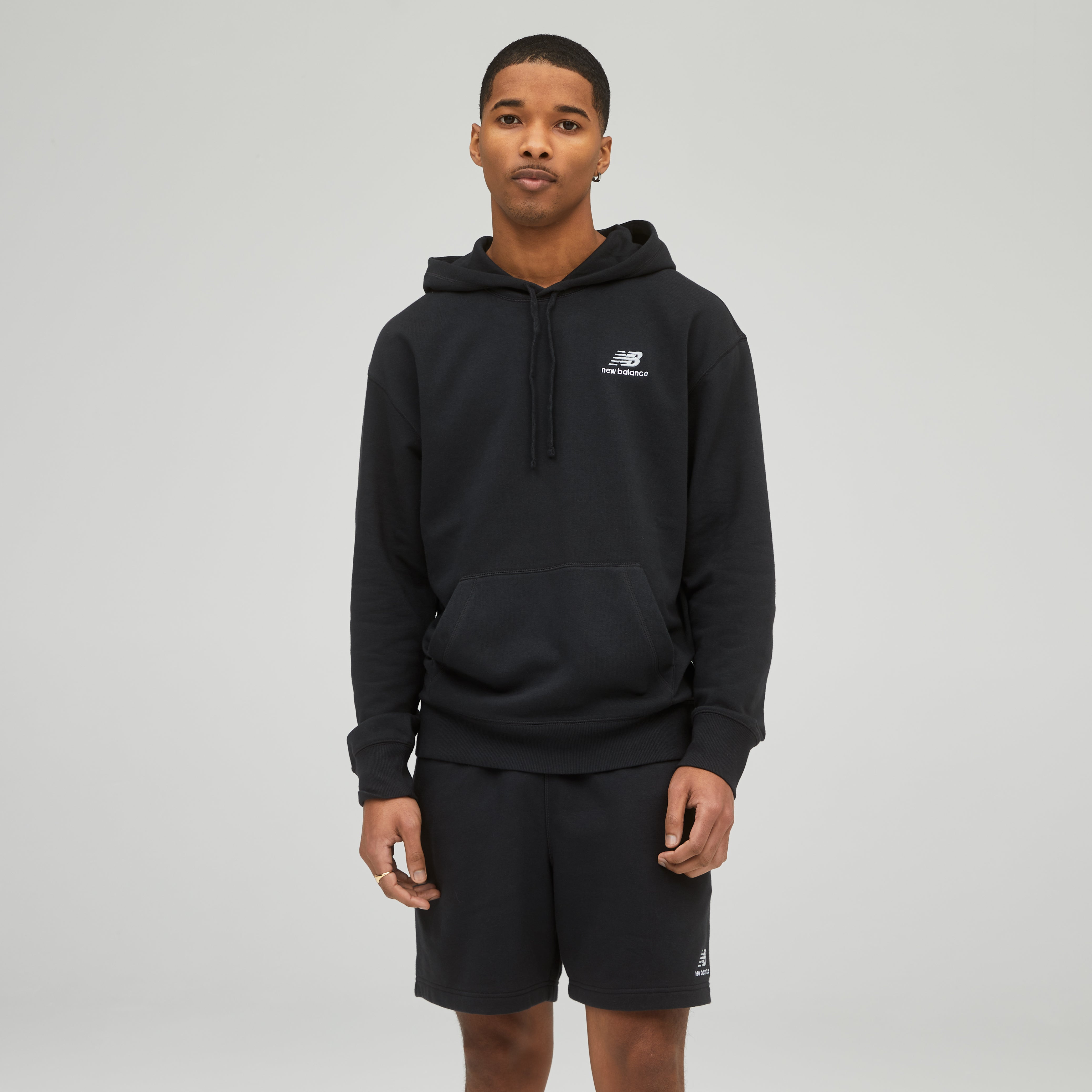 New Balance Uni-ssentials French Terry Hoodie in Black Clothing