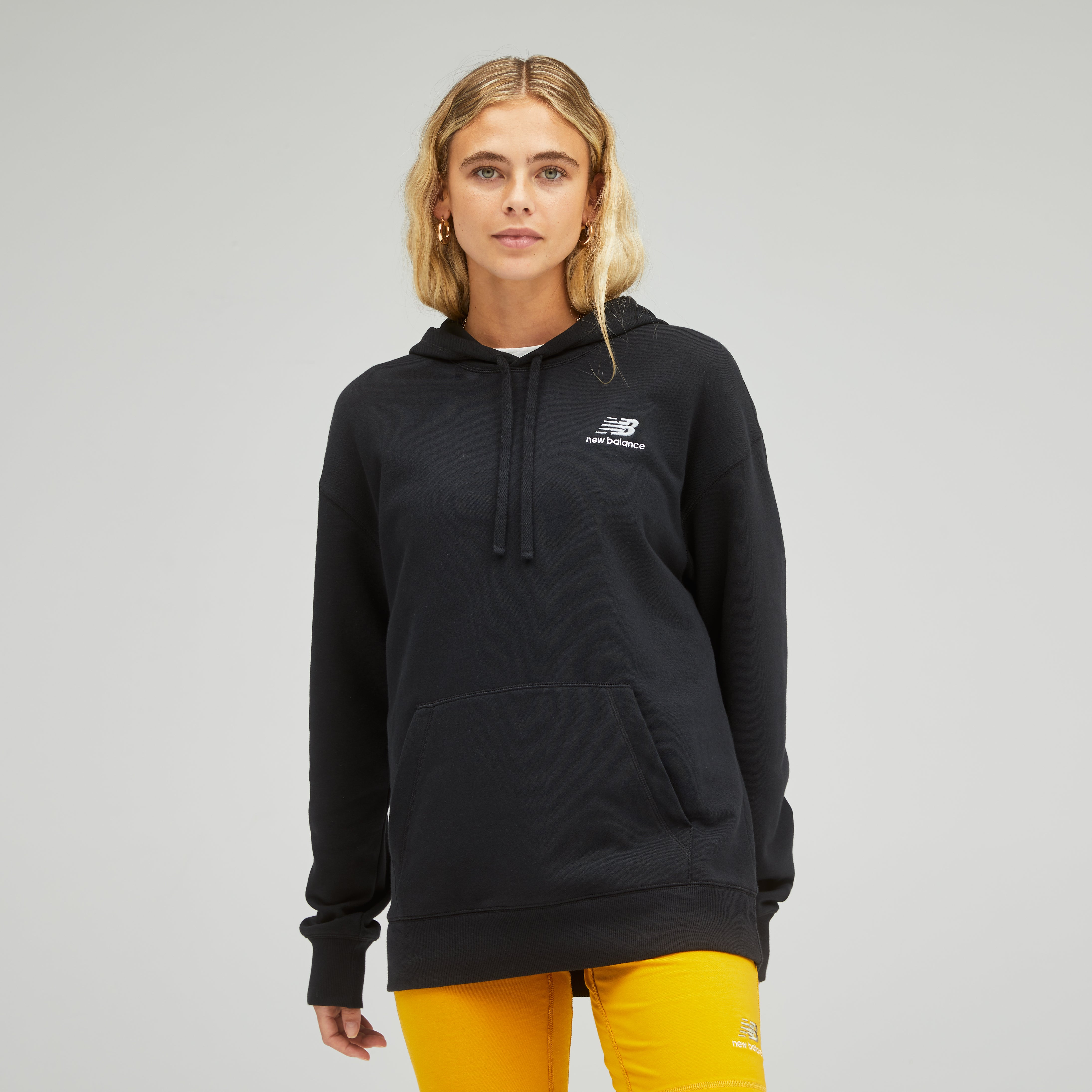 New Balance Uni-ssentials French Terry Hoodie in Black Clothing