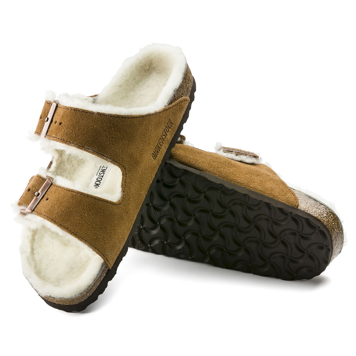 Birkenstock Arizona Shearling Suede Sandal in Mink Women's Footwear
