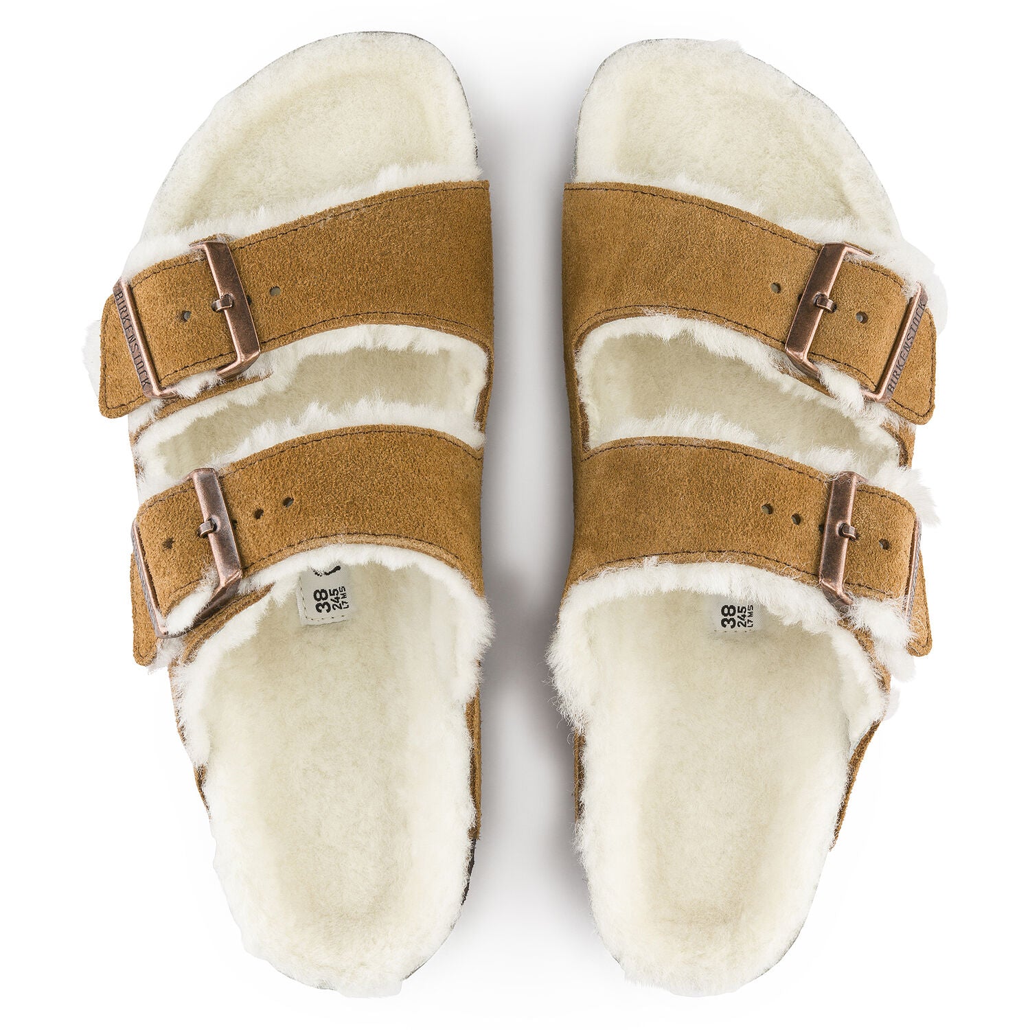 Birkenstock Arizona Shearling Suede Sandal in Mink Women's Footwear