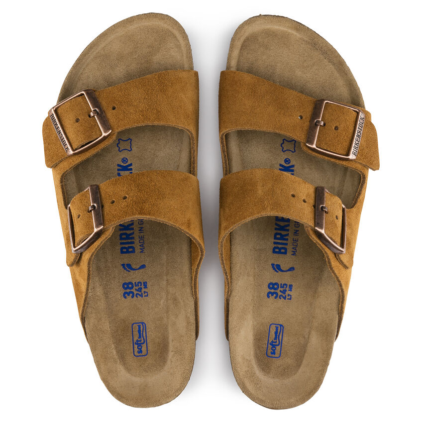 Birkenstock Arizona Suede Soft Footbed Sandal in Mink Men's Footwear