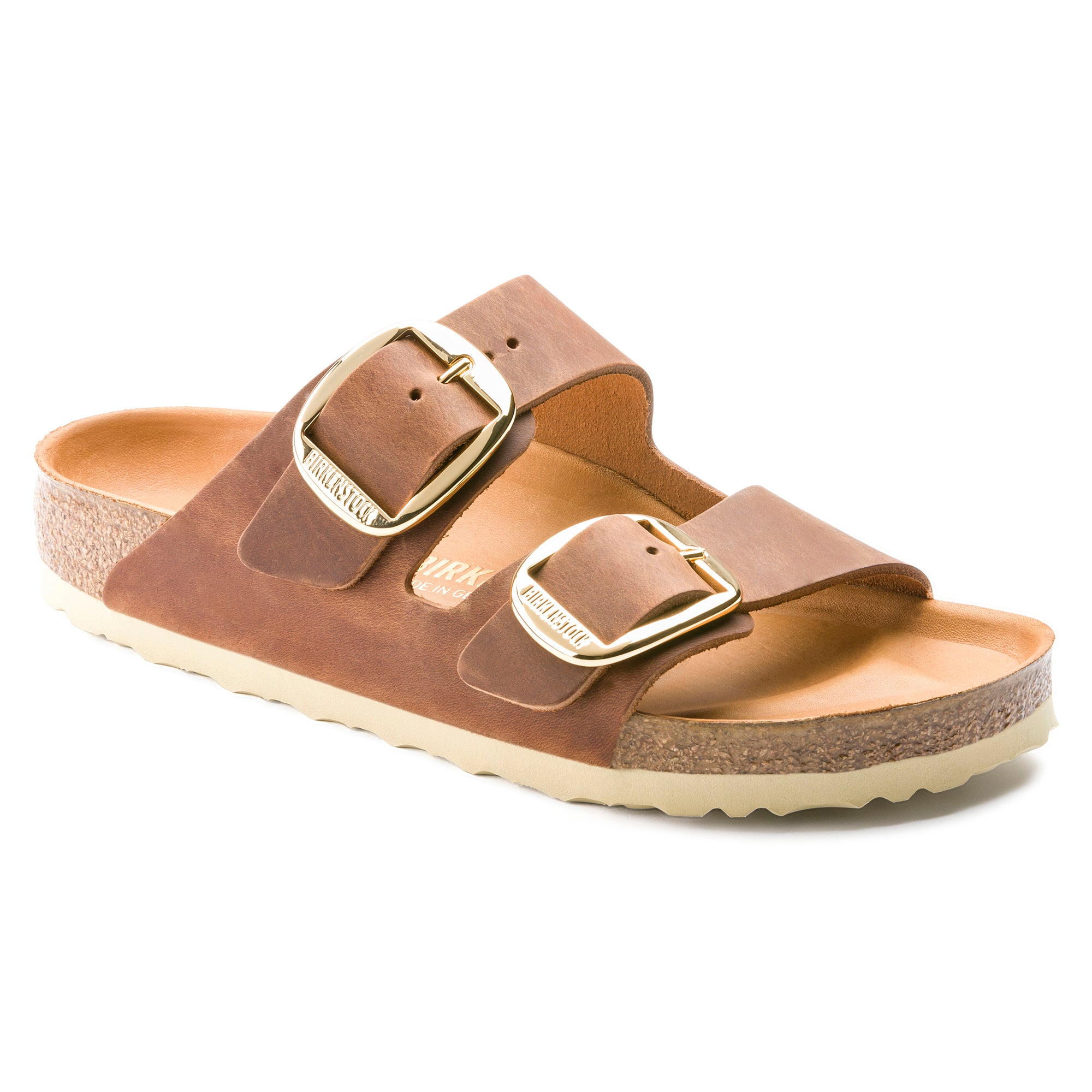 Birkenstock Arizona Big Buckle Oiled Leather in Cognac Women's Footwear