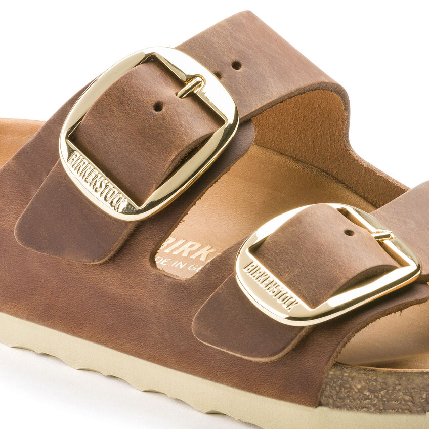 Birkenstock Arizona Big Buckle Oiled Leather in Cognac Women's Footwear