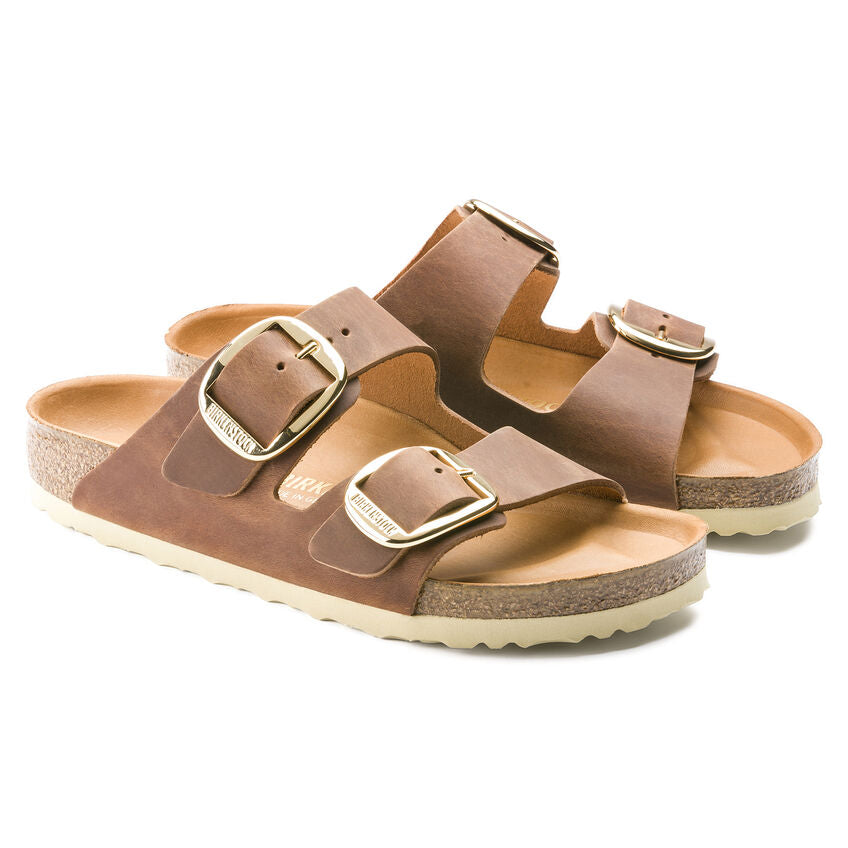 Birkenstock Arizona Big Buckle Oiled Leather in Cognac Women's Footwear