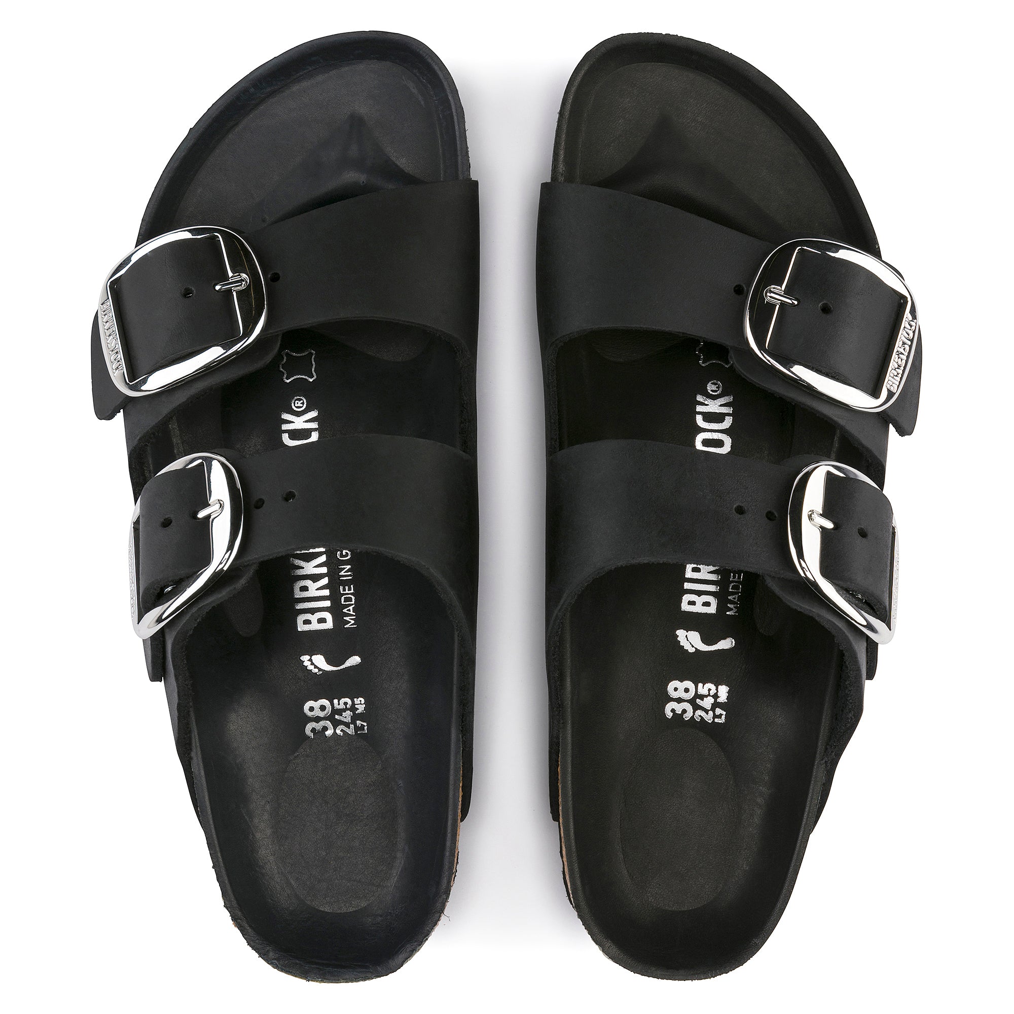 Birkenstock Arizona Big Buckle Oiled Leather in Black Women's Footwear
