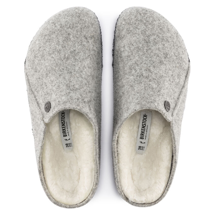 Birkenstock Zermatt Wool Felt Slipper in Light Gray Women's Footwear