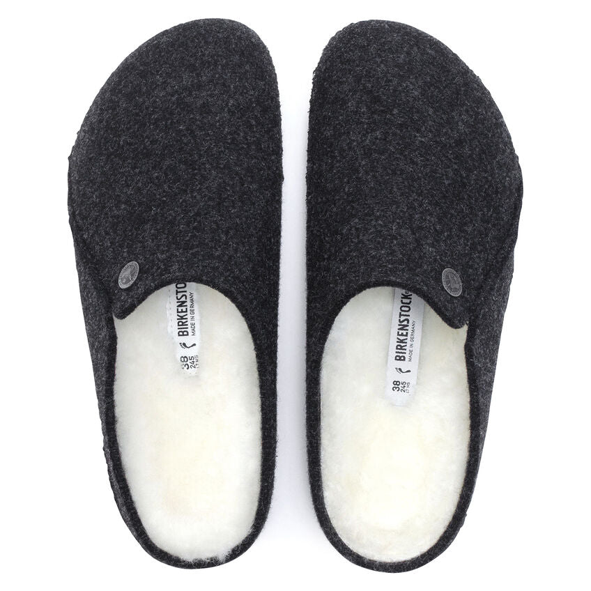 Birkenstock Zermatt Wool Felt Slipper in Anthracite Unisex Footwear
