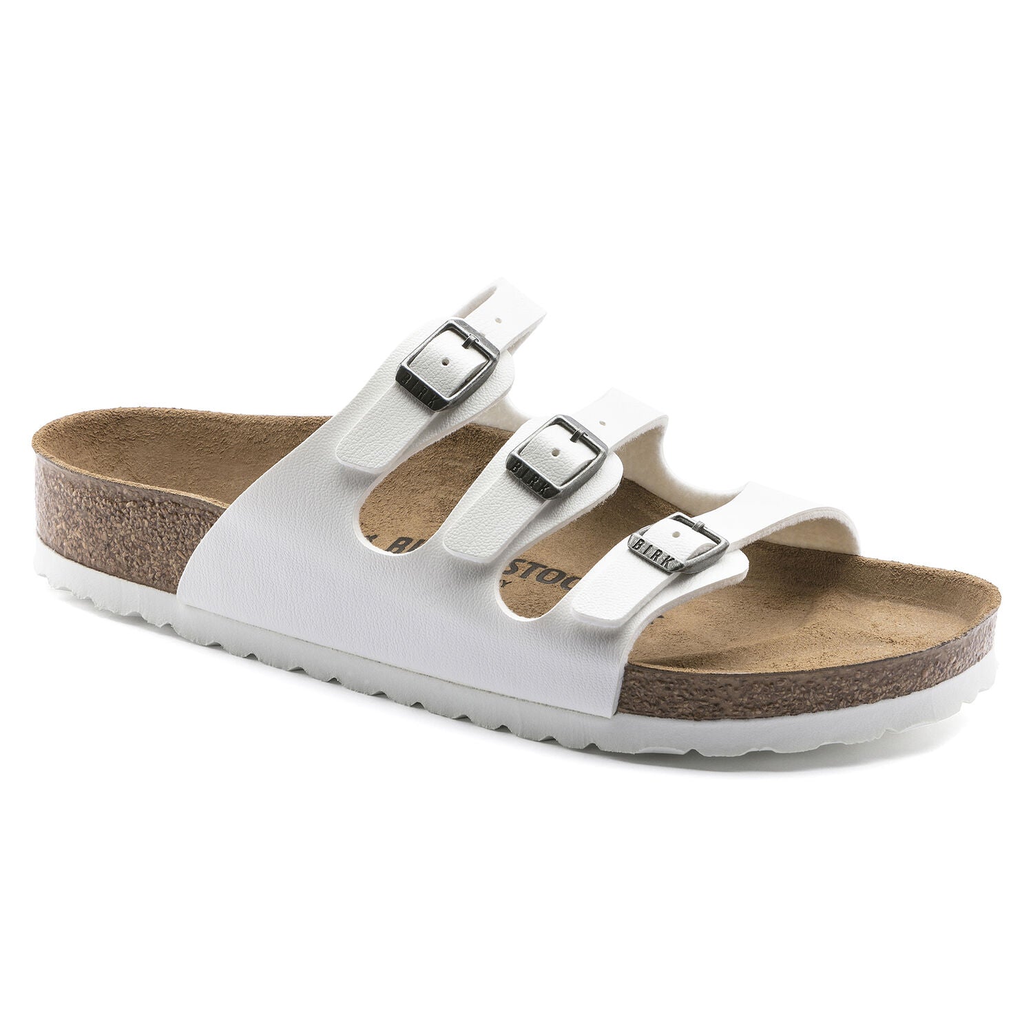 Birkenstock Women's Florida Birko-Flor Classic Footbed Sandal in White Women's Footwear