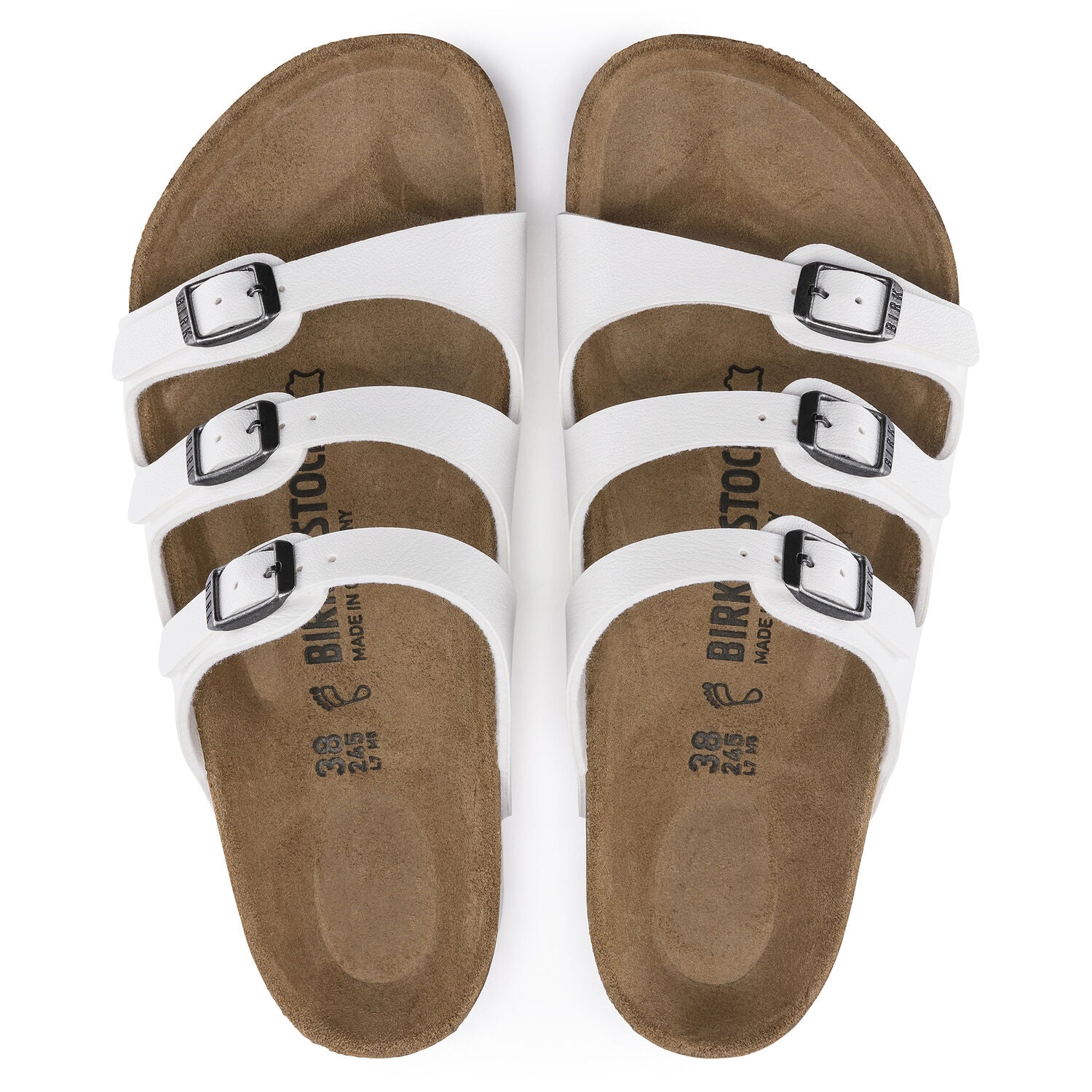 Birkenstock Women's Florida Birko-Flor Classic Footbed Sandal in White Women's Footwear