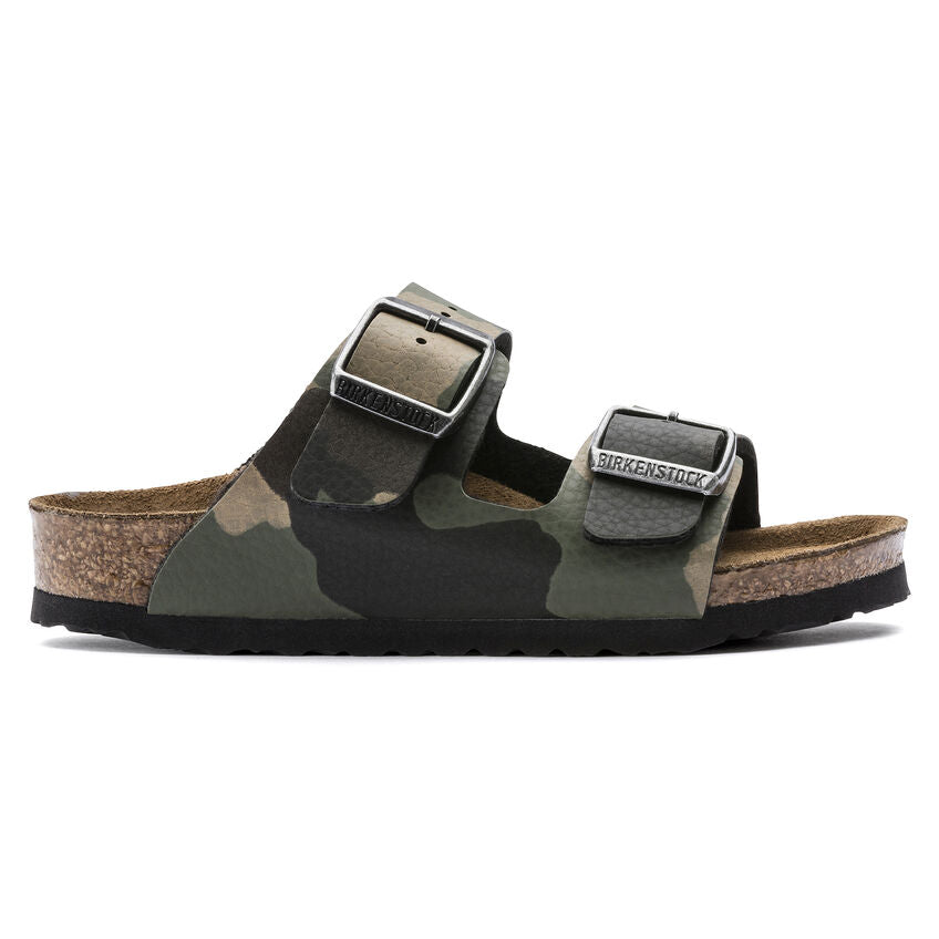Birkenstock Kid's Arizona Birko-Flor Camo in Desert Soil Khaki Kid
