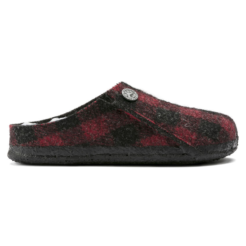 Birkenstock Kid's Zermatt Shearling in Plaid Red Kid
