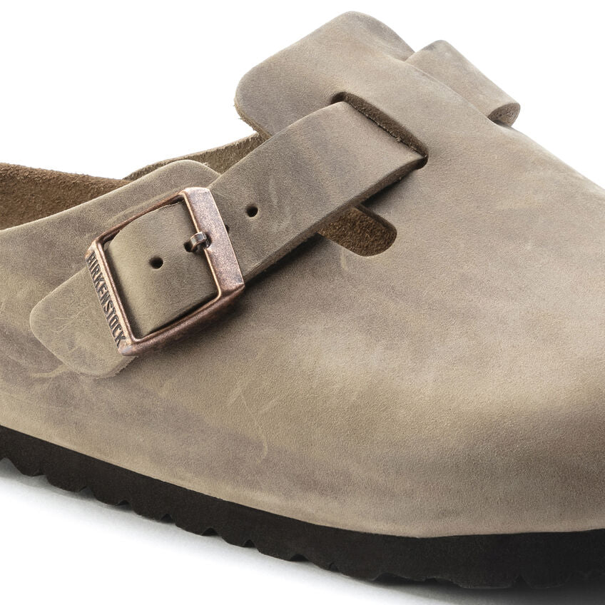 Birkenstock Boston Oiled Leather Soft Footbed Clog in Tobacco Brown Men's Footwear