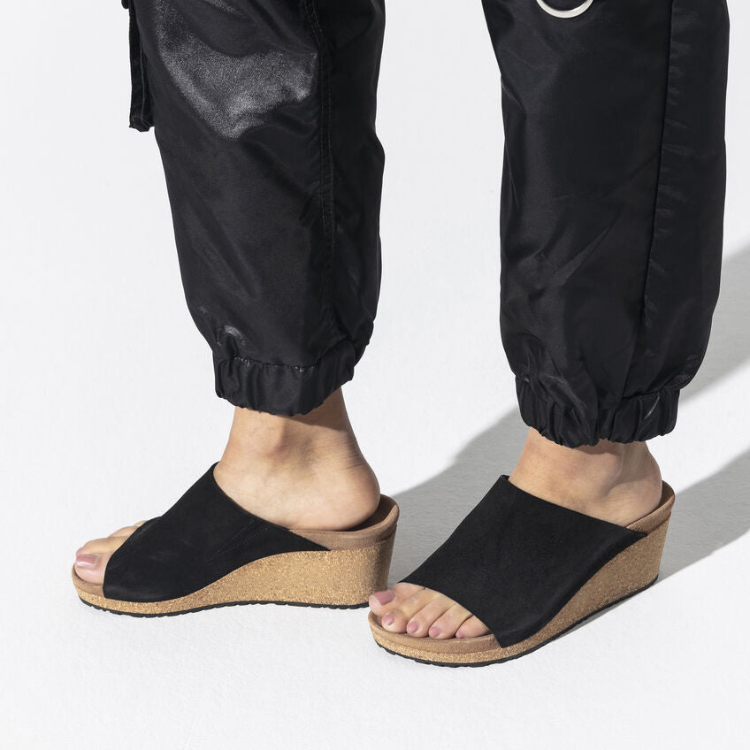 Birkenstock Papillio Namica Suede Leather Sandal In Black Women's Footwear