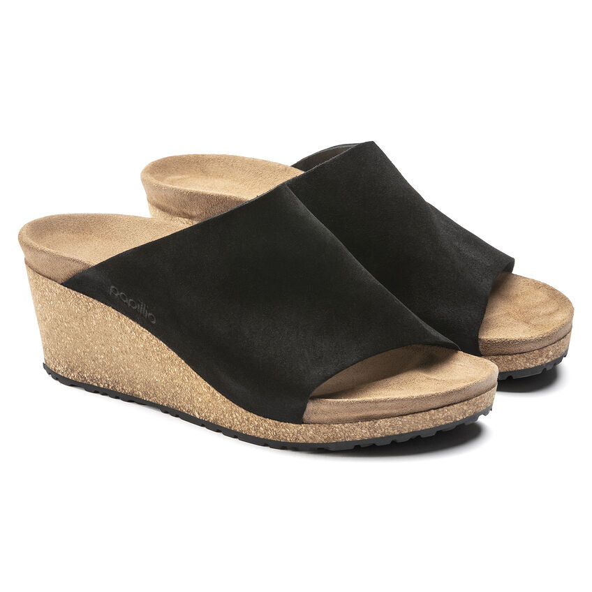Birkenstock Papillio Namica Suede Leather Sandal In Black Women's Footwear