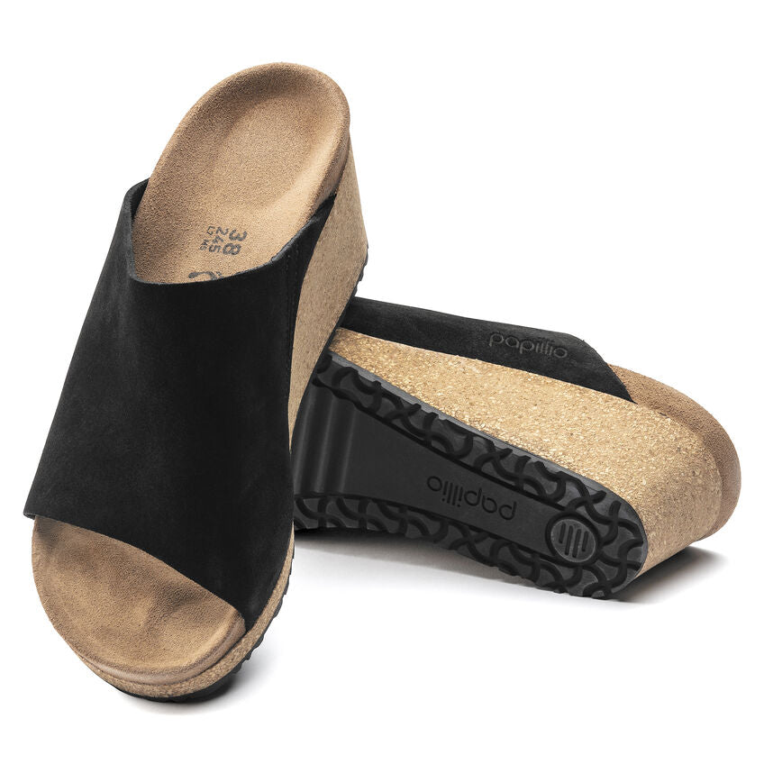 Birkenstock Papillio Namica Suede Leather Sandal In Black Women's Footwear