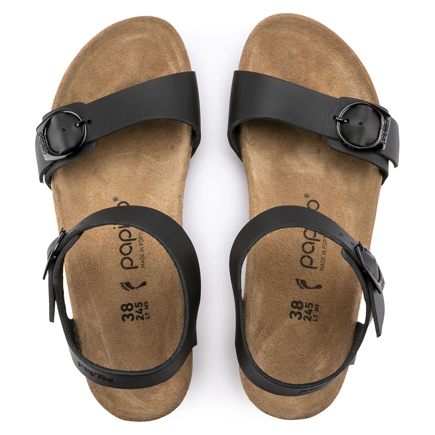 Birkenstock Soley Ring-Buckle Leather Wedge Sandal in Black Women's Footwear