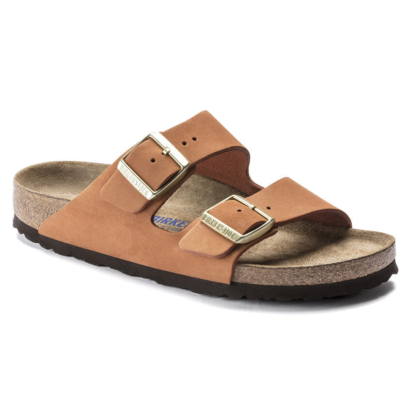 Birkenstock Arizona Nubuck Soft Footbed Sandal in Pecan Women's Footwear