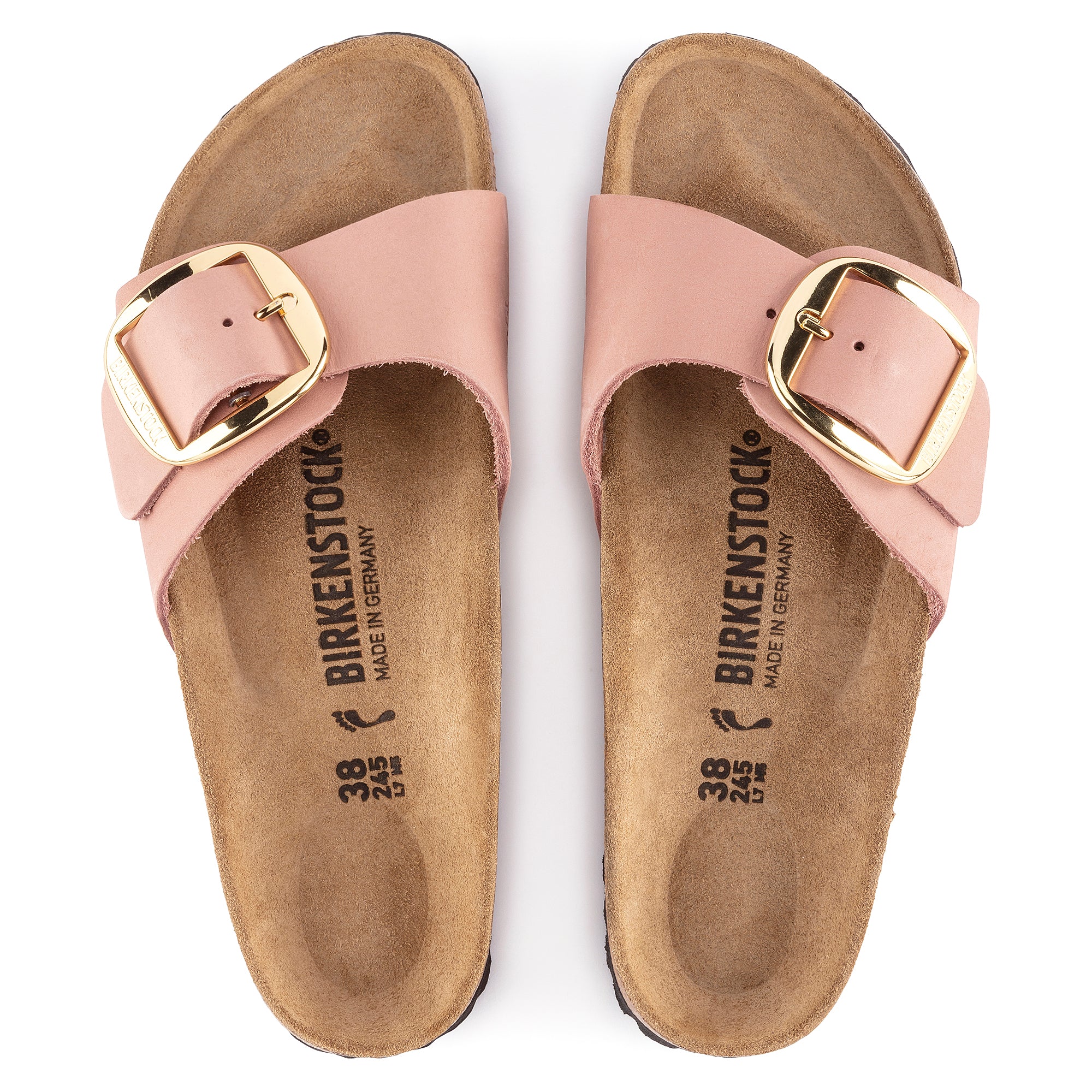 Birkenstock Madrid Big Buckle Nubuck Leather in Old Rose Women's Footwear
