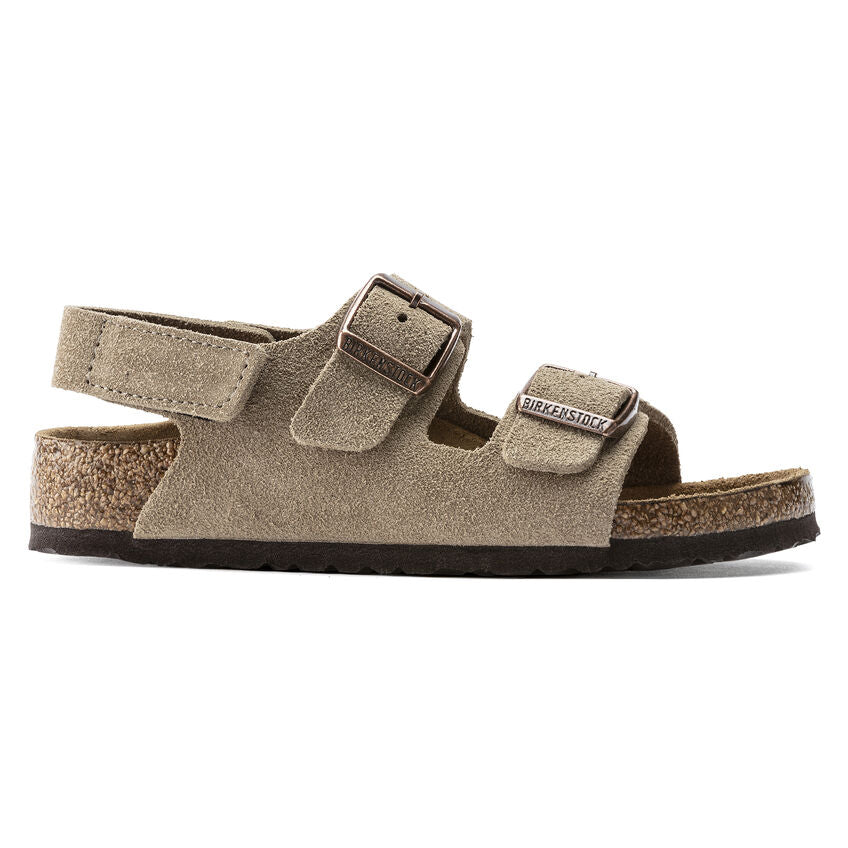 Birkenstock Kid's Milano HL Suede in Taupe Kid