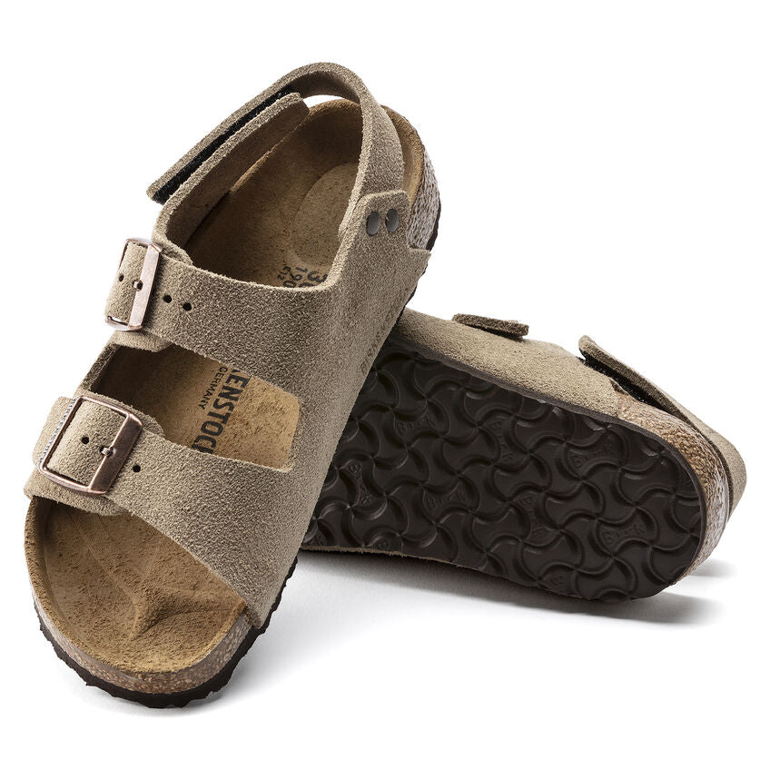Birkenstock Kid's Milano HL Suede in Taupe Kid