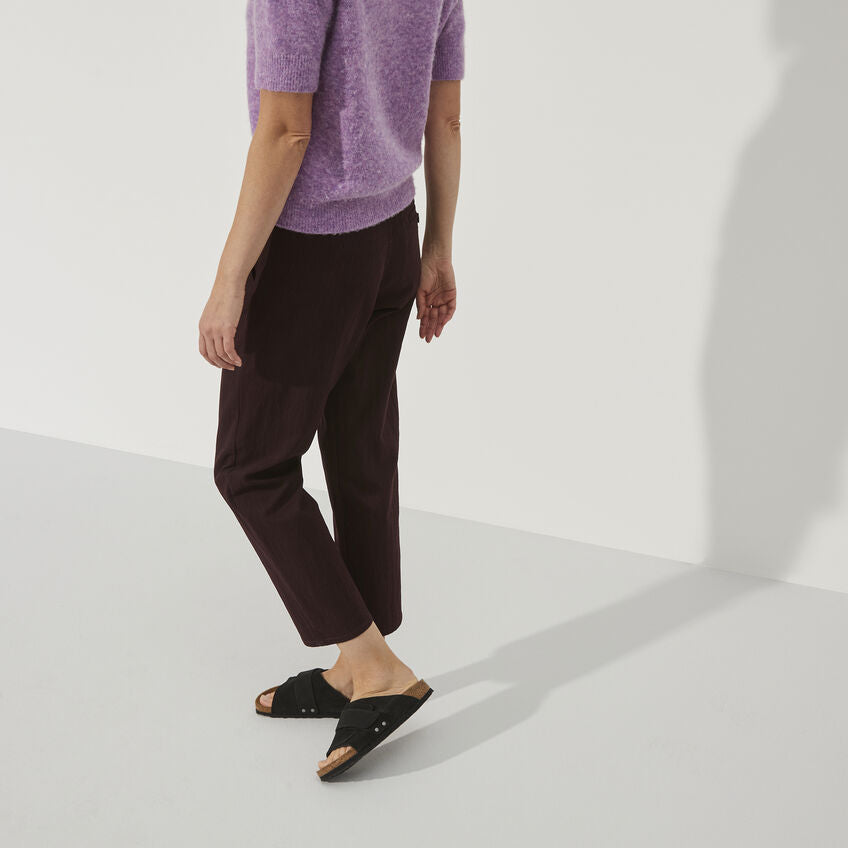 Birkenstock Kyoto Nubuck Leather Suede Leather Sandal in Black Unisex Footwear