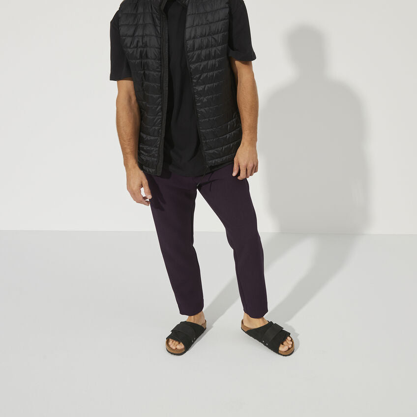 Birkenstock Kyoto Nubuck Leather Suede Leather Sandal in Black Unisex Footwear