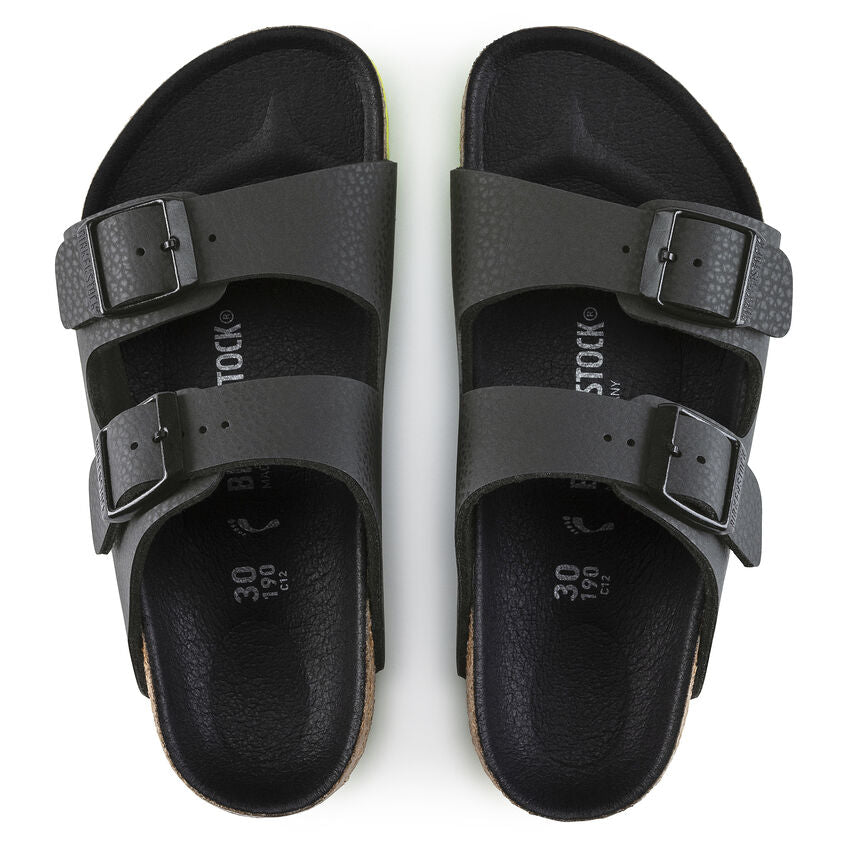 Birkenstock Kid's Arizona Birko-Flor Camo in Desert Soil Black Lime Kid