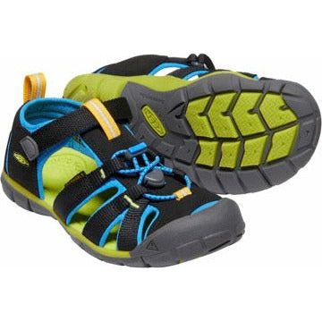 Keen Big Kids' Seacamp II CNX Black/Brilliant Blue Footwear