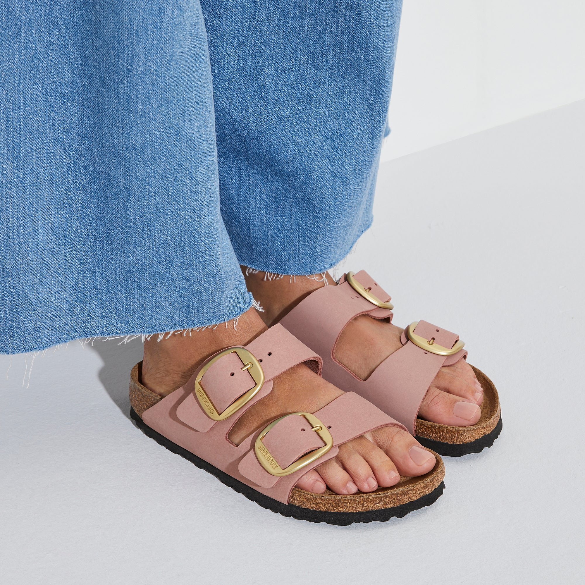 Birkenstock Arizona Big Buckle Nubuck Leather in Old Rose Women's Footwear
