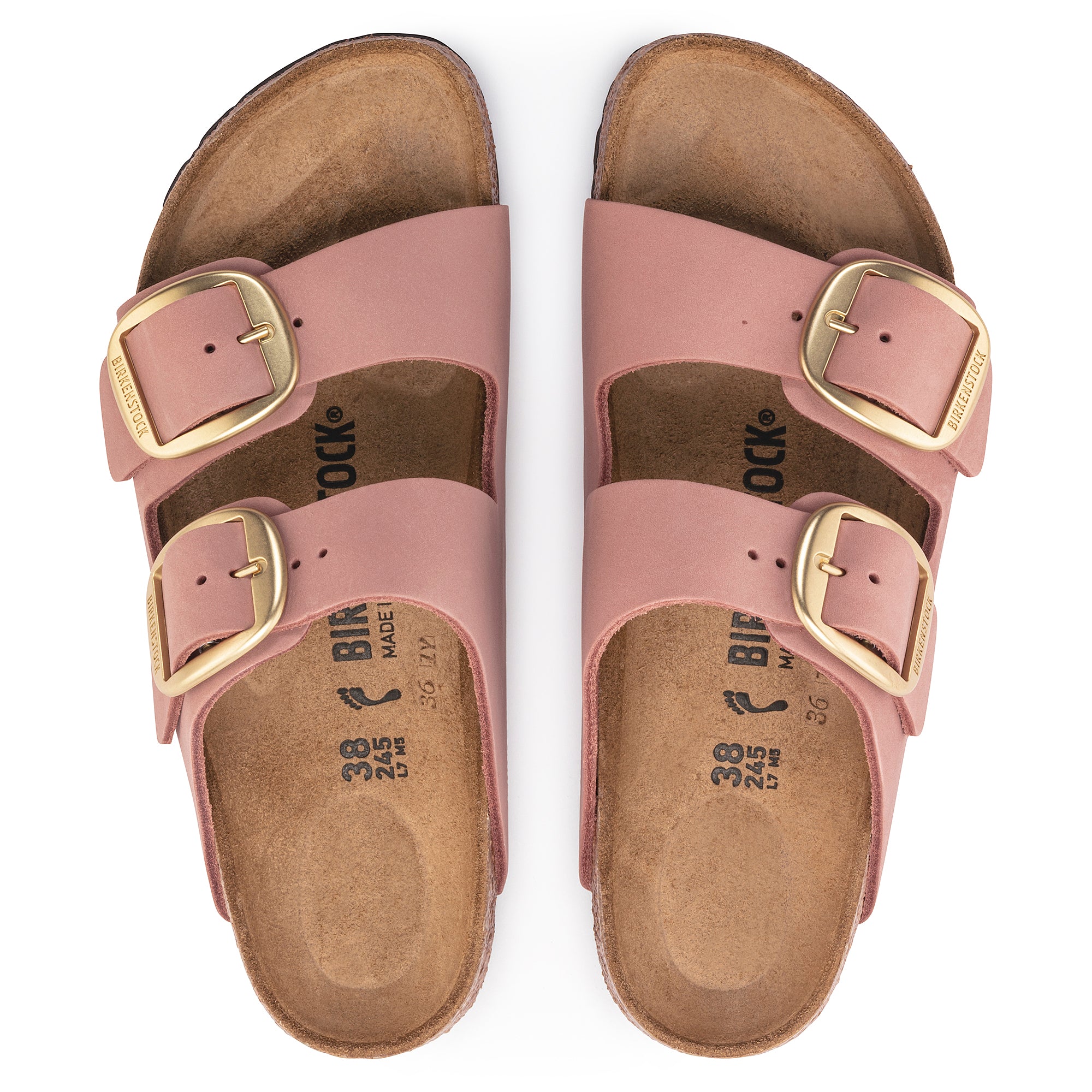 Birkenstock Arizona Big Buckle Nubuck Leather in Old Rose Women's Footwear