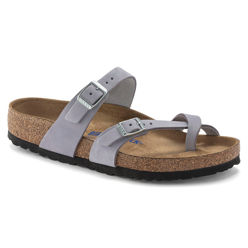 Birkenstock Women's Mayari Soft Footbed in Purple Fog Nubuck Leather Women's Footwear