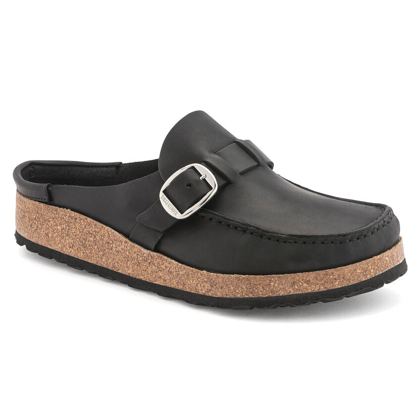 Birkenstock Buckley Oiled Leather Clog in Black Women's Footwear