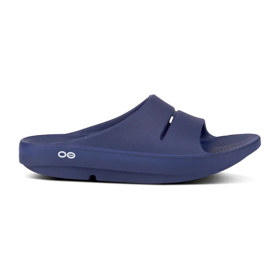 OOFOS Unisex Ooahh Slide Sandals in Navy Men's Footwear