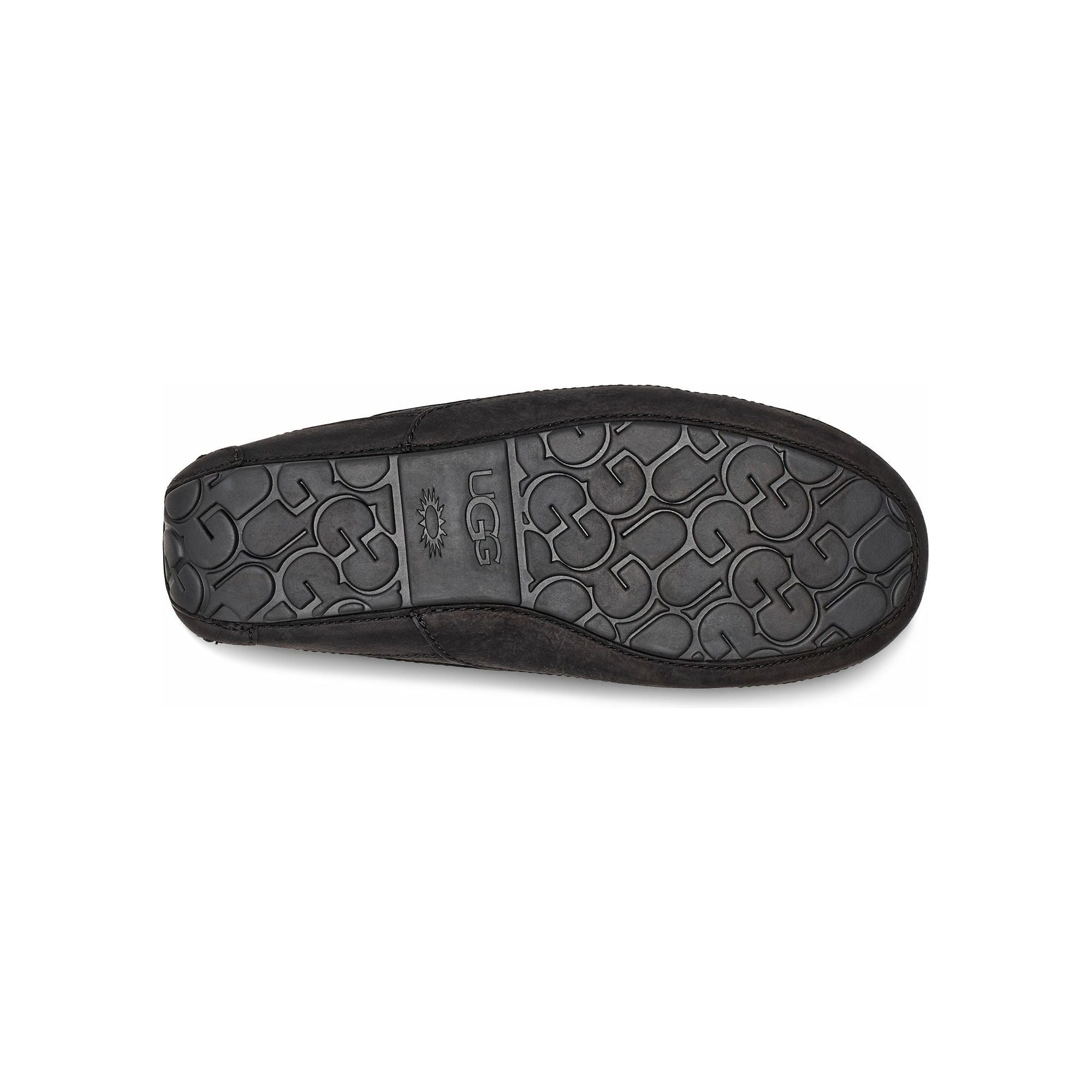 UGG Men's Ascot Slipper in Black Leather Men's Footwear