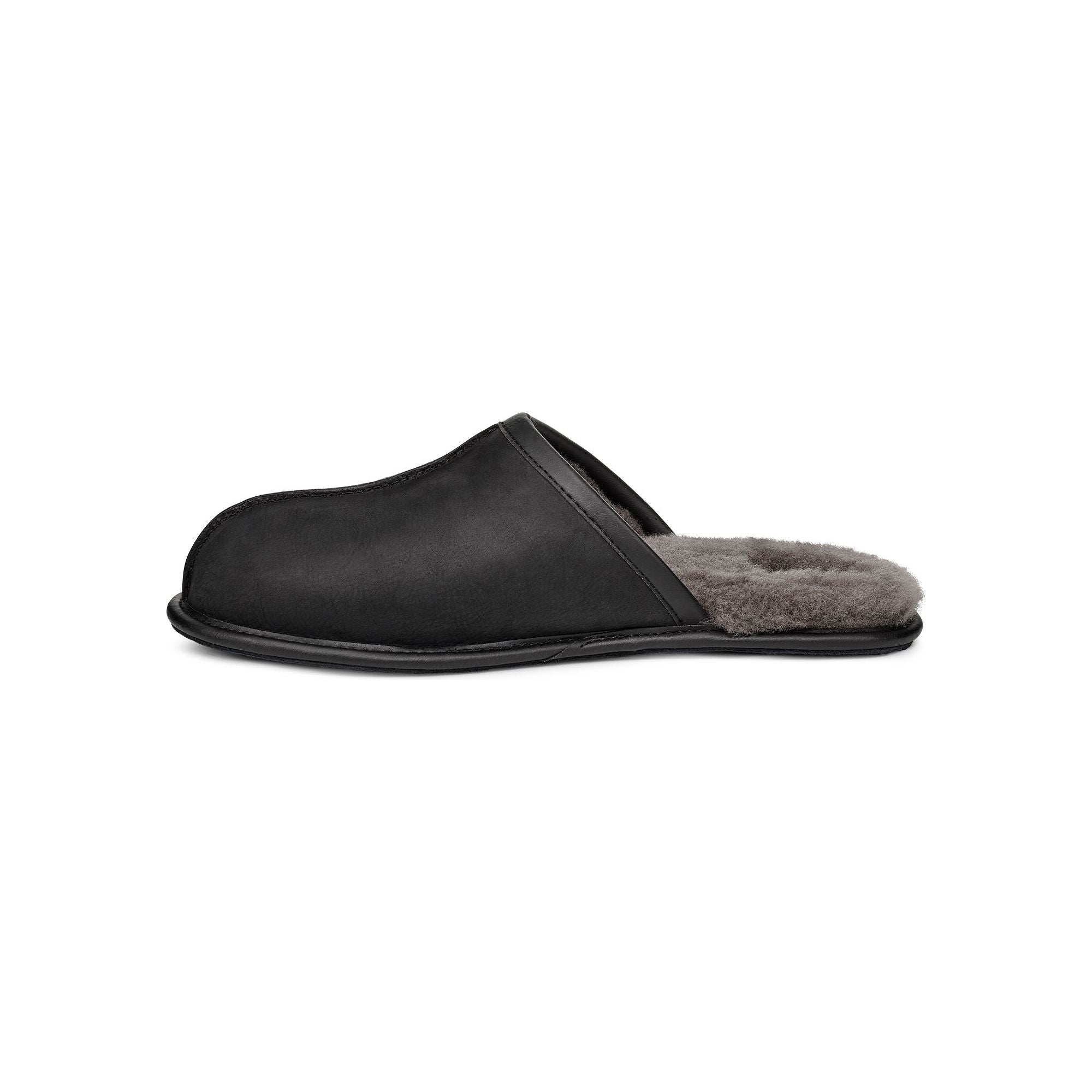 UGG Men's Scuff Leather Slipper in Black Men's Footwear