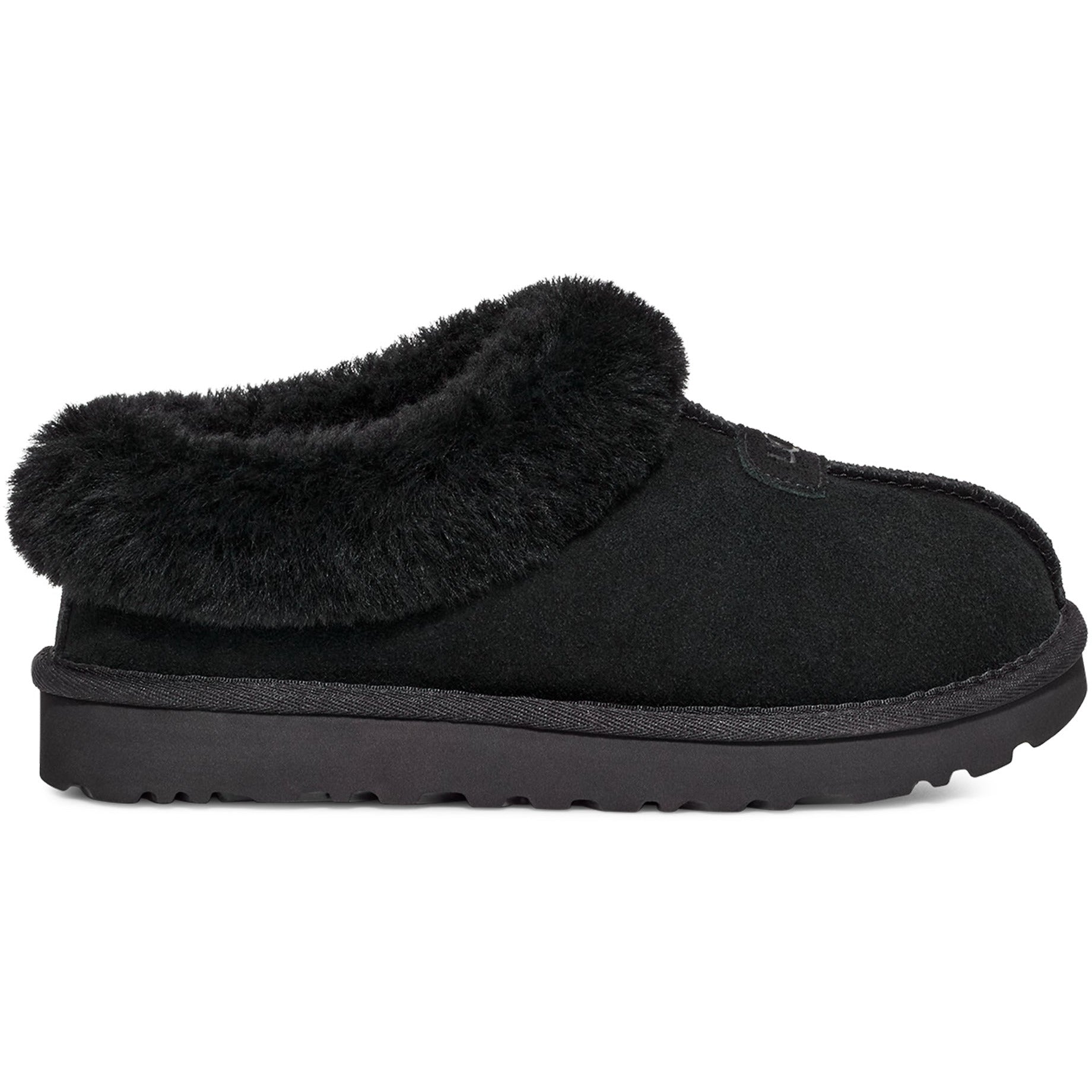 Fashion black uggs with white fur