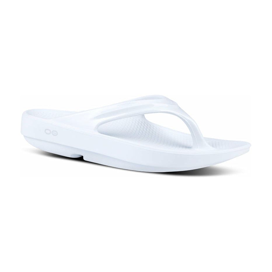 OOFOS Women's OOlala Thong Sandal in White Women's Footwear
