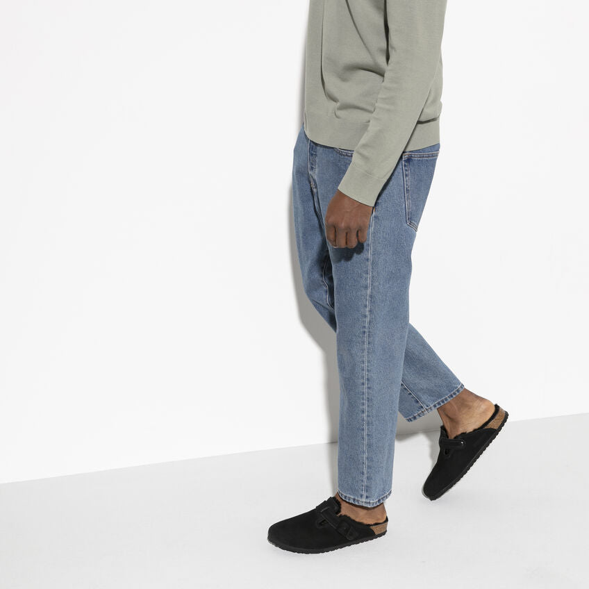 Birkenstock Boston Shearling Suede in Black Women's Footwear