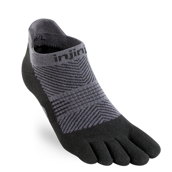 Injinji Women's Run Lightweight No-Show Sock In Black Accessories