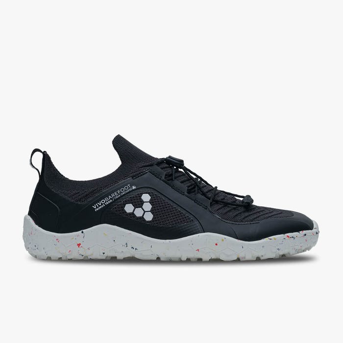Vivobarefoot Men's Primus Trail Knit FG in Obsidian White Men's Footwear
