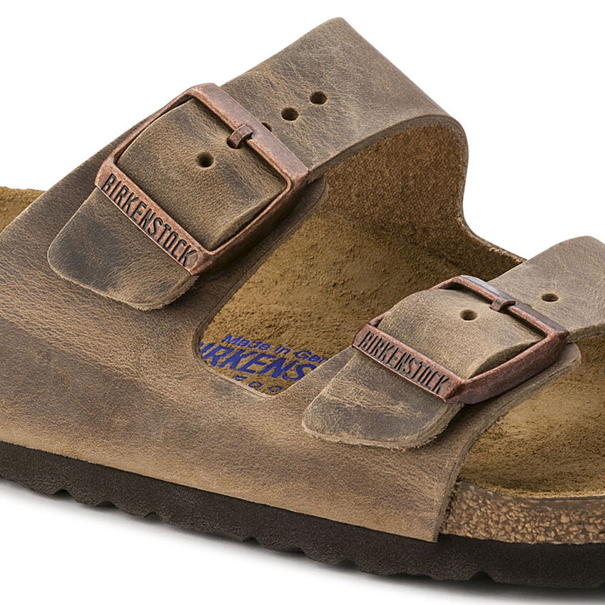 Birkenstock Arizona Oiled Leather Soft Footbed Sandal in Tobacco Brown Men's Footwear