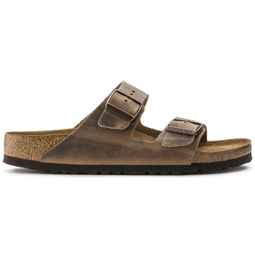 Birkenstock Arizona Oiled Leather Soft Footbed Sandal in Tobacco Brown Men's Footwear