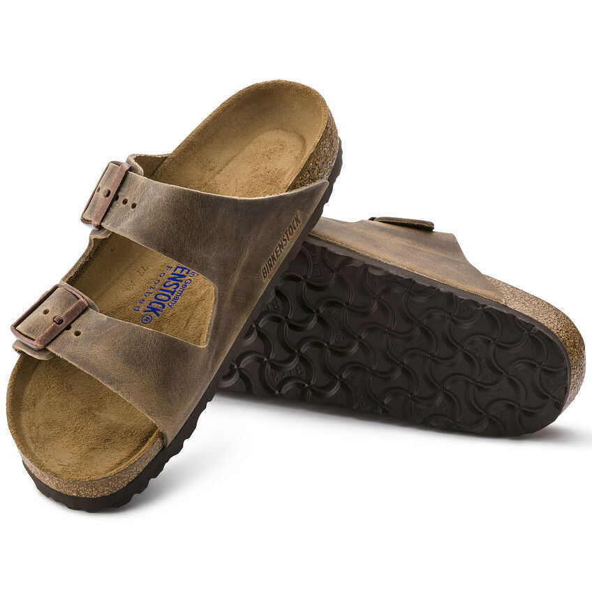 Birkenstock Arizona Oiled Leather Soft Footbed Sandal in Tobacco Brown Men's Footwear
