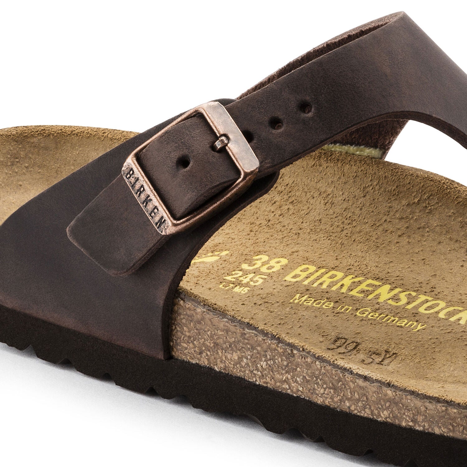 Birkenstock Gizeh Oiled Leather Classic Footbed Sandal in Habana Women's Footwear
