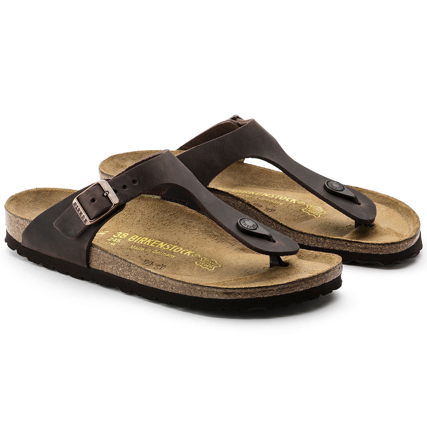 Birkenstock Gizeh Oiled Leather Classic Footbed Sandal in Habana Women's Footwear