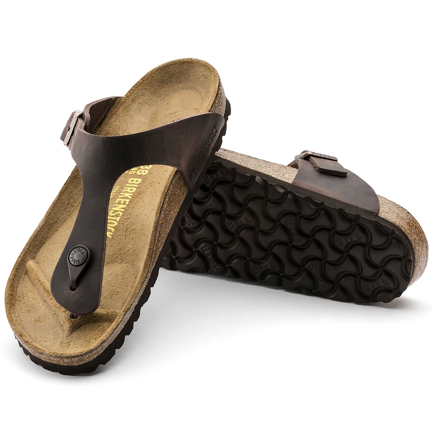 Birkenstock Gizeh Oiled Leather Classic Footbed Sandal in Habana Women's Footwear