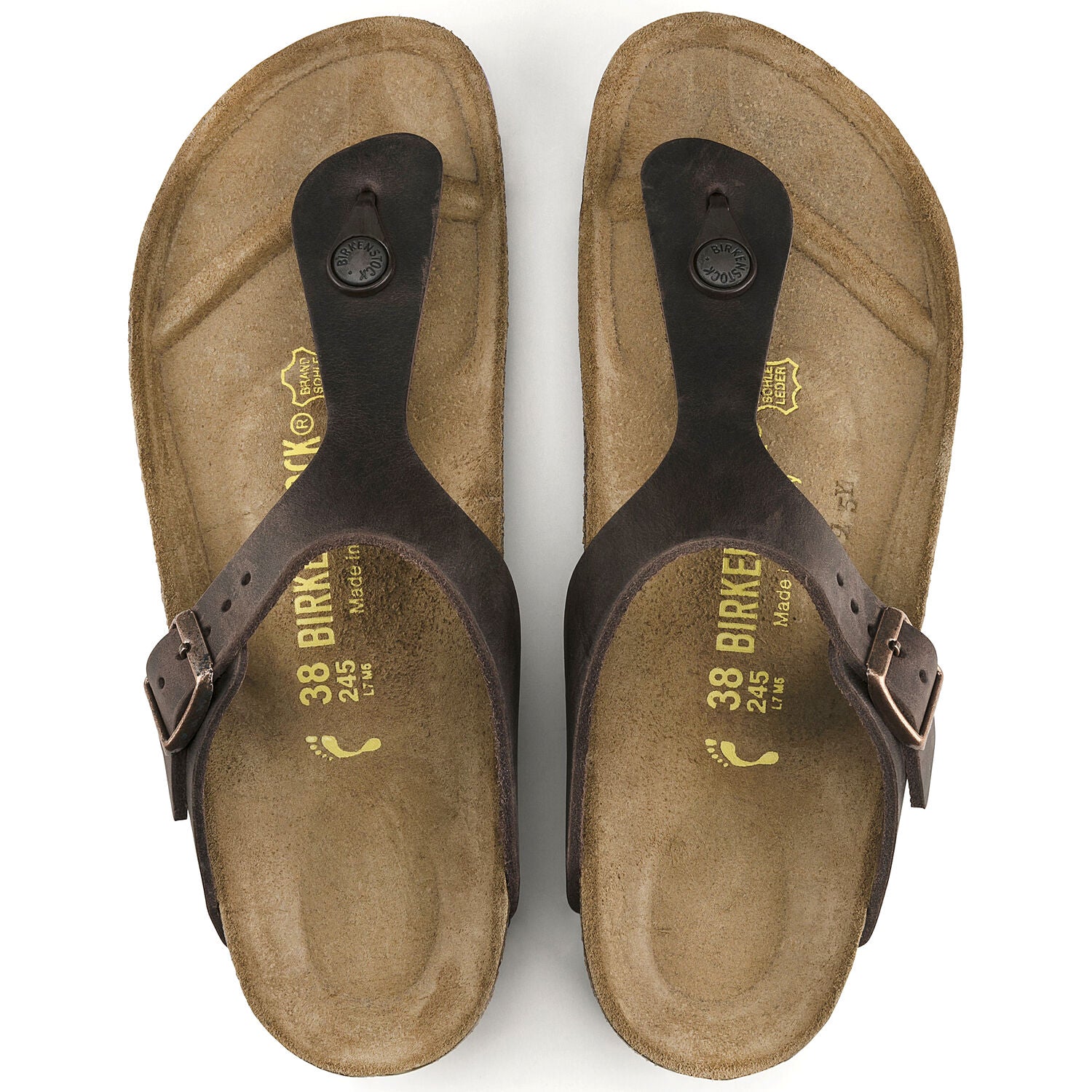 Birkenstock Gizeh Oiled Leather Classic Footbed Sandal in Habana Women's Footwear