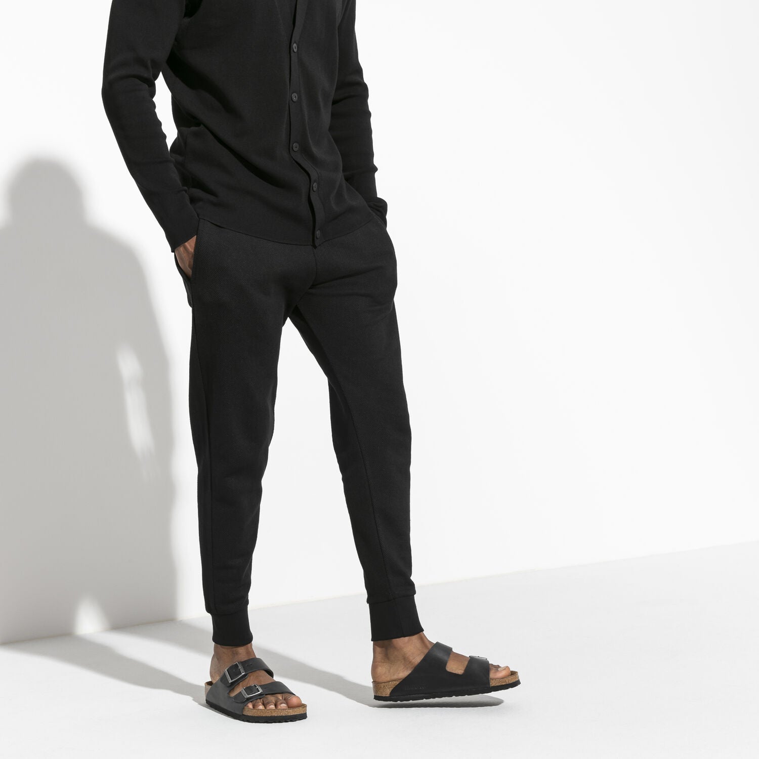 Birkenstock Arizona Oiled Leather Soft Footbed Sandal in Black Men's Footwear